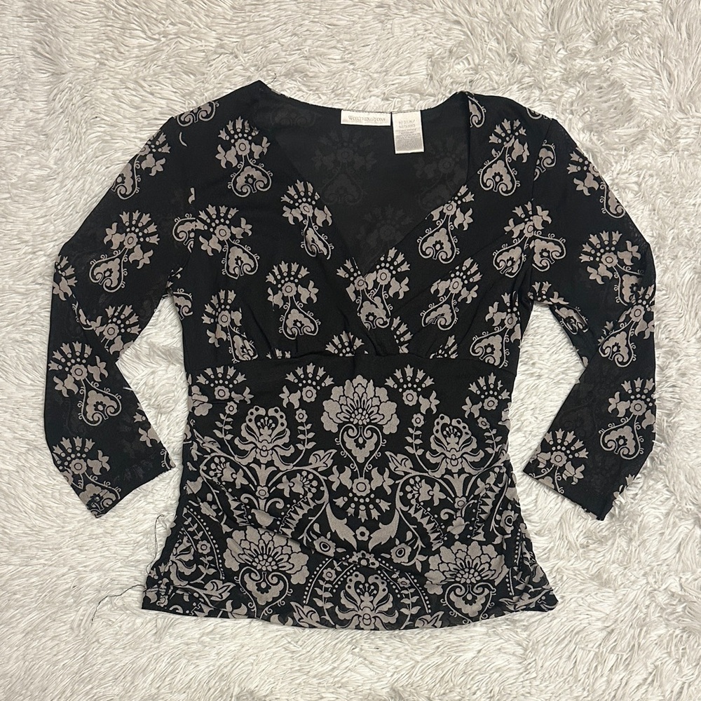 Y2K Worthington floral 3/4 top